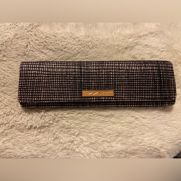 New MAC cosmetics limited edition pink black glitter clutch bag - Picture 1 of 7
